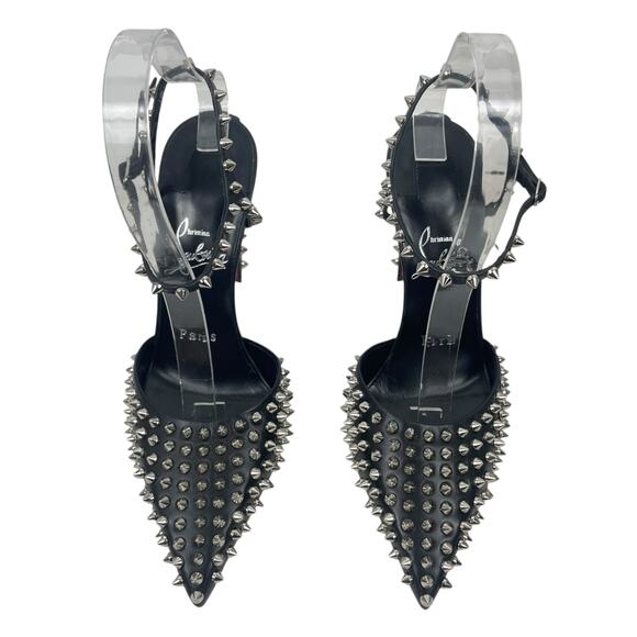 Christian Louboutin Condora Riviera Spike Ankle Strap Pump Black Size 36.5 - Picture 4 of 11